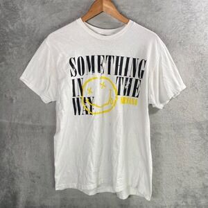 Nirvana Something In The Way Smiley Face T Shirt Mens Large Band Tee Grunge Y2k